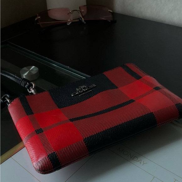 COACH Novelty Plaid Print Small Wristlet - Picture 3 of 9